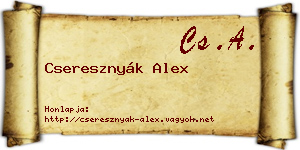 Cseresznyák Alex névjegykártya