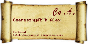 Cseresznyák Alex névjegykártya